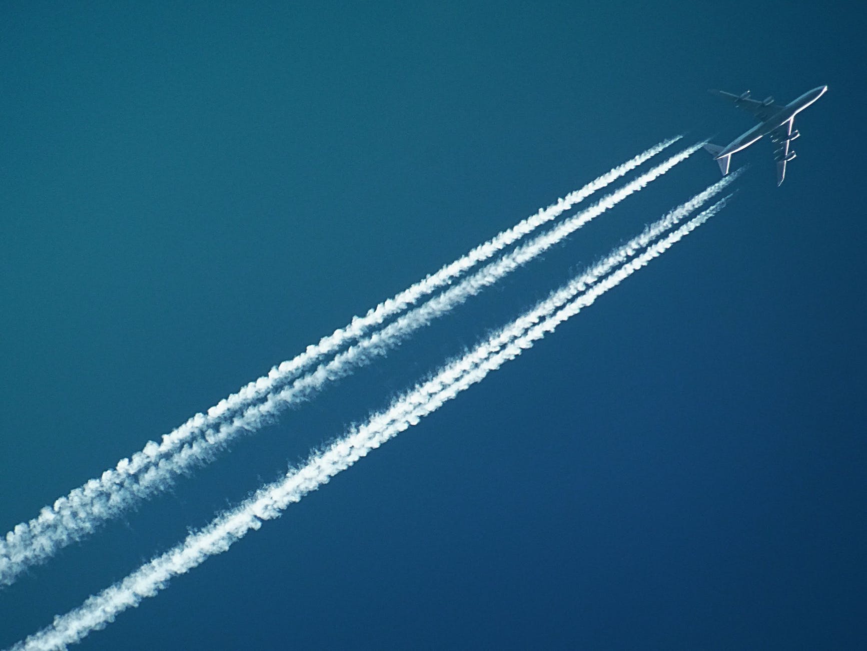 Airplane in blue sky