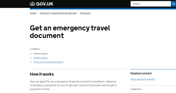 Get an emergency travel document